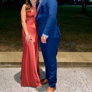 Halter Maxi Satin Formal Gown